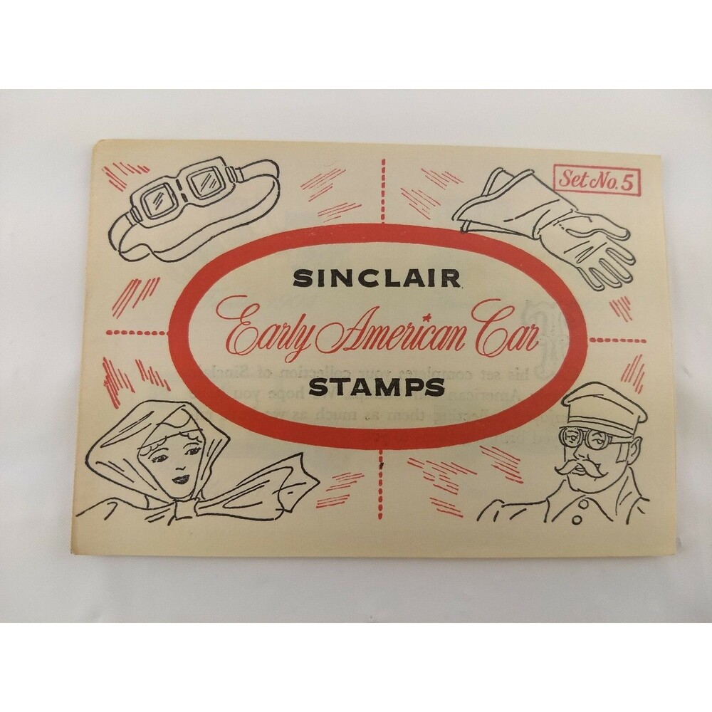 Vintage SINCLAIR Advertising Early American Car Stamps Stickers Booklet Set#5